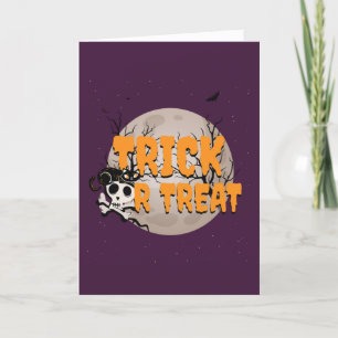 Cartes Pour Fêtes Annuelles Halloween Trick ou Treat Ajouter un message et un