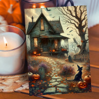Halloween vintage Haunween Haunted House Fall