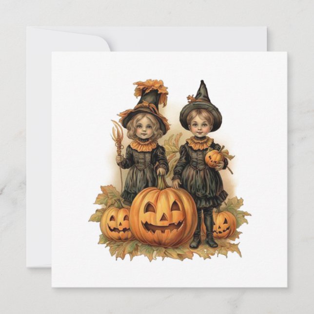 Cartes Pour Fêtes Annuelles Halloween vintage pour enfants (Devant)