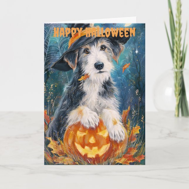 Cartes Pour Fêtes Annuelles Halloween Wolfhound Dog (Devant)