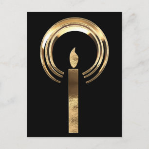 Cartes Pour Fêtes Annuelles Halo autour de la flamme de bougie Élégant Noël d'