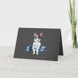 Cartes Pour Fêtes Annuelles Haltérophilie Bouledogue Français Drôle Deadlift G