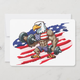 Cartes Pour Fêtes Annuelles haltérophilie patriotique américaine aigle chauve