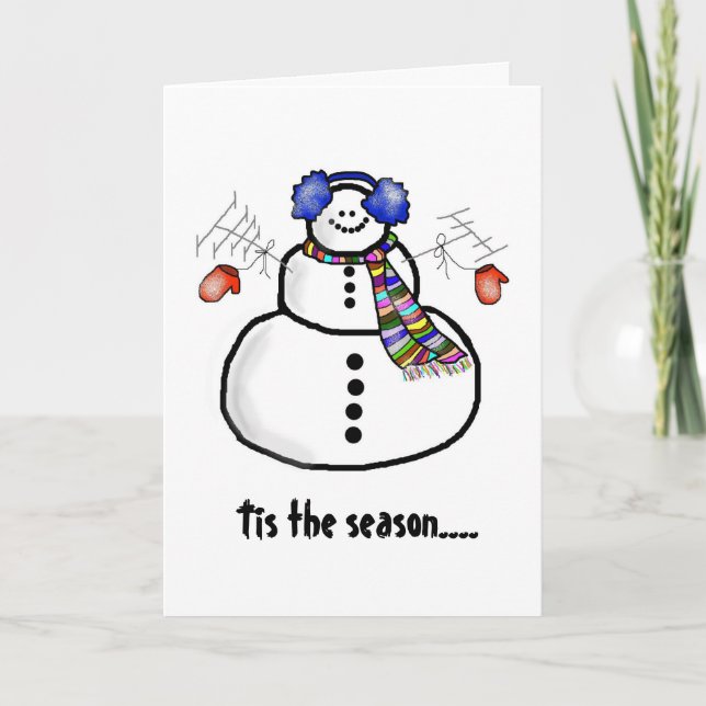 Cartes Pour Fêtes Annuelles Ham Radio Snowman Christmas Card Ver. 3 (Devant)