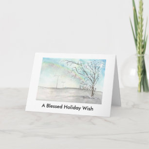 Cartes Pour Fêtes Annuelles Ham Radio Winter Rainbow Christmas Card