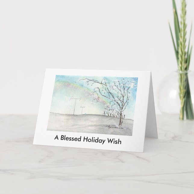 Cartes Pour Fêtes Annuelles Ham Radio Winter Rainbow Christmas Card (Devant)