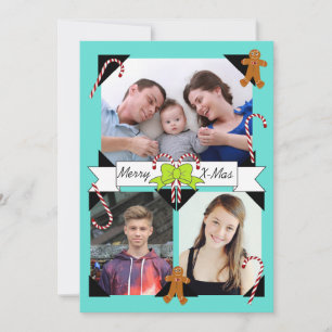 Cartes Pour Fêtes Annuelles HAMbyWG Bonhomme en pain d'épices & Canne en bonbo
