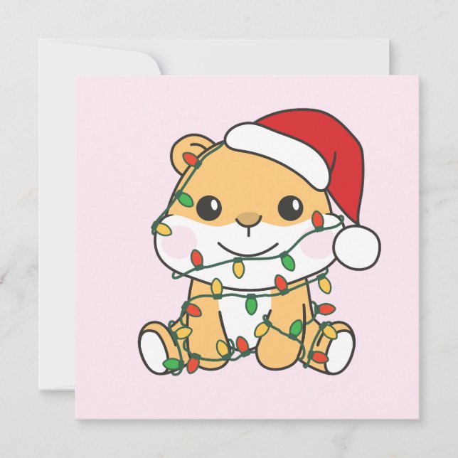 Cartes Pour Fêtes Annuelles Hamster Christmas Winter Animaux de vacances Hamst (Devant)