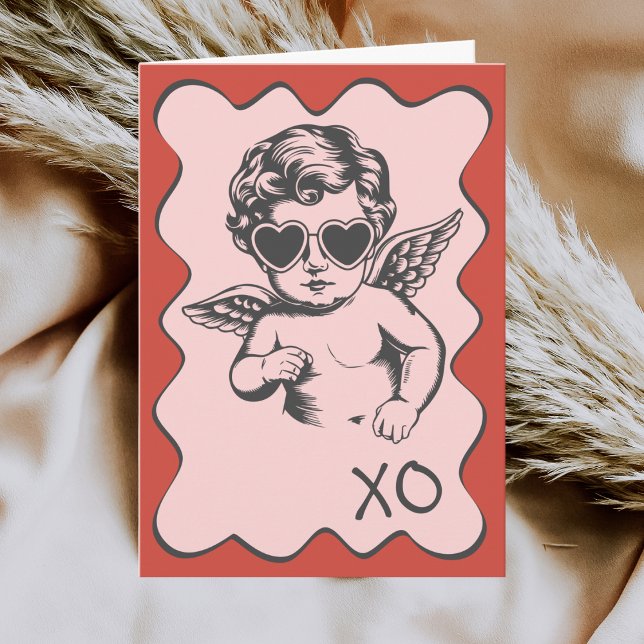 Cartes Pour Fêtes Annuelles Hand Drawn Funny Romantic Cupid XO Valentines Day (Créateur téléchargé)