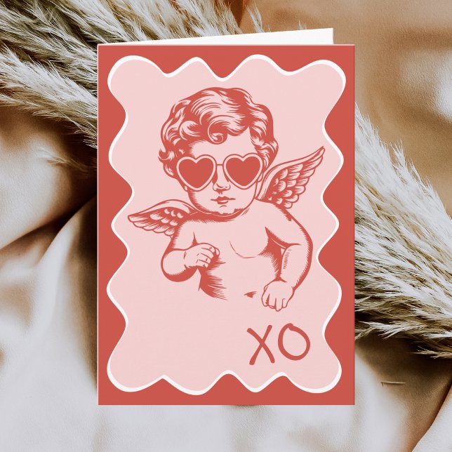 Cartes Pour Fêtes Annuelles Hand Drawn Funny Romantic Cupid XO Valentines Day (Créateur téléchargé)