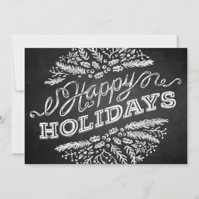 Cartes Pour Fêtes Annuelles Handwritten Chalkboard Happy Holidays  5x7 Card (Devant)