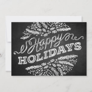 Cartes Pour Fêtes Annuelles Handwritten Chalkboard Happy Holidays 5x7 Card