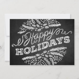 Cartes Pour Fêtes Annuelles Handwritten Chalkboard Happy Holidays 5x7 Card