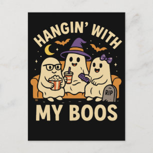 Cartes Pour Fêtes Annuelles Hangin' avec My Boos Halloween