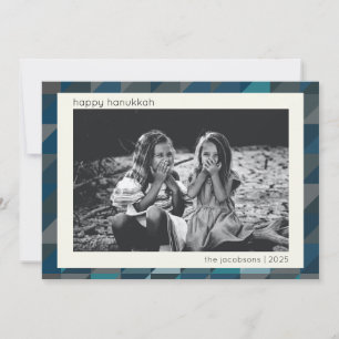 Cartes Pour Fêtes Annuelles Hanoukka Blue Ombre moderne Motif géométrique