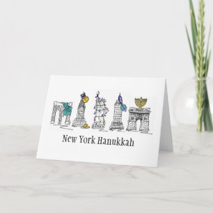 Cartes Pour Fêtes Annuelles Hanoukka Chanukah Holiday New York City