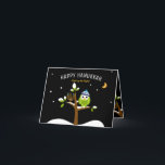 Cartes Pour Fêtes Annuelles Hanoukka Cute Owl & Menorah Éclairer la nuit<br><div class="desc">Ce Chouette et Menorah d'Hanoukka mignonne et colorée dans un arbre neigeux est totalement amusant! Partagez vos meilleurs voeux et enchantez Famille & Amis avec des cartes personnalisées Chanukkah! Allumez les Nuits. Conçu pour faire sourire tout le monde cette saison des Fêtes. Tout le texte peut être facilement modifié ou...</div>