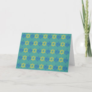 Cartes Pour Fêtes Annuelles Hanoukka Dreidels + Stars