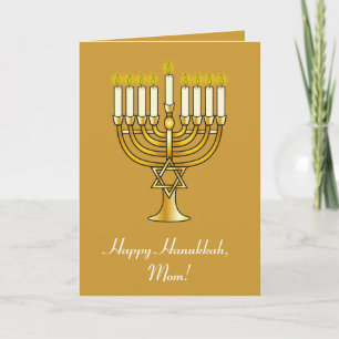 Cartes Pour Fêtes Annuelles Hanoukka heureuse avec Menorah : Maman