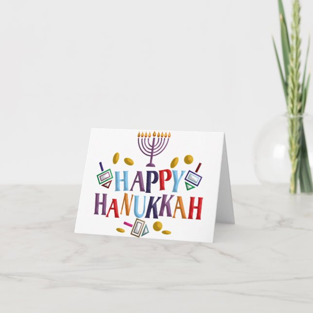 Cartes Pour Fêtes Annuelles Hanoukka heureux (Devant)