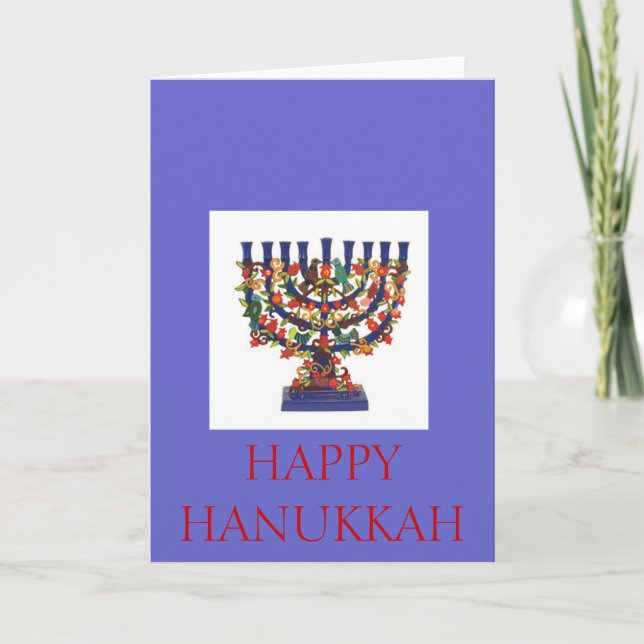 CARTES POUR FÊTES ANNUELLES HANOUKKA HEUREUX (Devant)