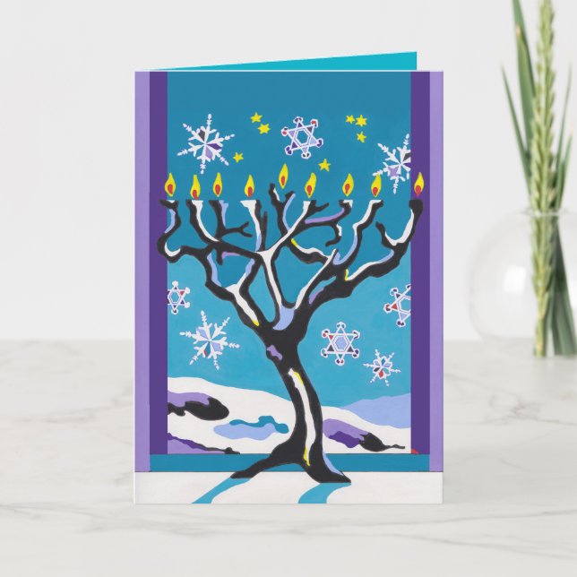 Cartes Pour Fêtes Annuelles Hanoukka hivernal (Devant)