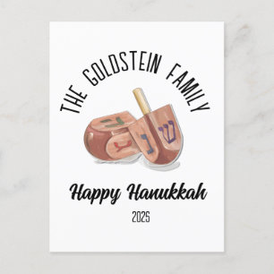 Cartes Pour Fêtes Annuelles Hanoukka Jewish Chanuka Nom de famille personnalis