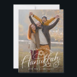 Cartes Pour Fêtes Annuelles Hanoukka - Lettrage à la main<br><div class="desc">Customisez avec votre nom,  année,  ajoutez du texte et des photos à l'arrière. Lettres d'origine par Becky Nimoy</div>