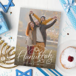 Cartes Pour Fêtes Annuelles Hanoukka - Lettrage à la main<br><div class="desc">Customisez avec votre nom,  année,  ajoutez du texte et des photos à l'arrière. Lettres d'origine par Becky Nimoy</div>