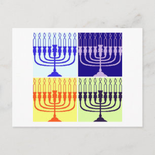Cartes Pour Fêtes Annuelles Hanoukka Menorah