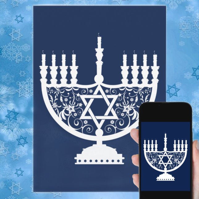 Cartes Pour Fêtes Annuelles Hanoukka Menorah (Créateur téléchargé)