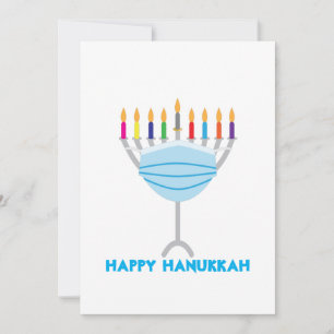 Cartes Pour Fêtes Annuelles Hanoukka Menorah avec masque facial
