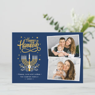 Cartes Pour Fêtes Annuelles Hanoukka moderne Happy Love Latkes 2 Photo