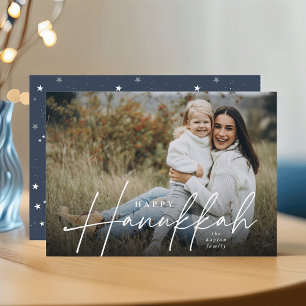 Cartes Pour Fêtes Annuelles Hanoukka pleine photo avec courbe esquissée