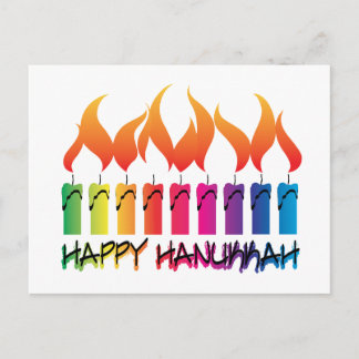 Cartes Pour Fêtes Annuelles Hanoukka Rainbow Menorah