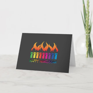 Cartes Pour Fêtes Annuelles Hanoukka Rainbow Menorah
