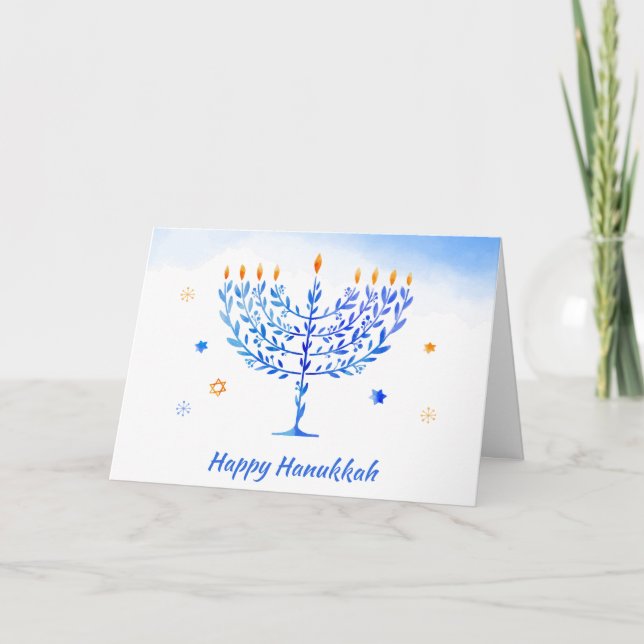 Cartes Pour Fêtes Annuelles Hanoukka sameach ! Heureux voeux Hanoukka (Devant)