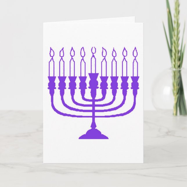 Cartes Pour Fêtes Annuelles Hanoukka Shalom Menorah (Devant)