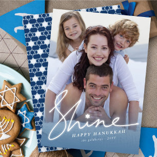 Cartes Pour Fêtes Annuelles Hanoukka Shine Glow Bright Star Of David Photo