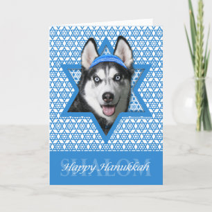 Cartes Pour Fêtes Annuelles Hanoukka Star de David - Siberian Husky