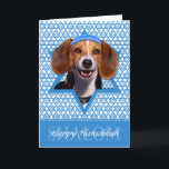 Cartes Pour Fêtes Annuelles Hanoukka Star of David - Beagle<br><div class="desc">Qu'est-ce qui pourrait rendre dire Happy Hanoukka plus amusant que d'avoir ce chien Beagle portant un Yamaka entouré de l'étoile de David. Ce design de vacances fantaisiste saura ravir vos amis et votre famille ainsi que d'autres amoureux de les chiens. Ce design est disponible dans plus de 100 races de...</div>