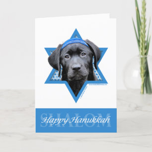 Cartes Pour Fêtes Annuelles Hanoukka Star of David - Black Labrador