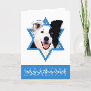 Cartes Pour Fêtes Annuelles Hanoukka Star of David - Border Collie
