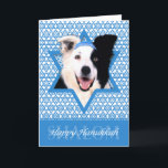 Cartes Pour Fêtes Annuelles Hanoukka Star of David - Border Collie<br><div class="desc">Qu'est-ce qui pourrait rendre dire Happy Hanoukka plus amusant que d'avoir ce Border Collie Dog portant un Yamaka entouré de l'étoile de David. Ce design de vacances fantaisiste saura ravir vos amis et votre famille ainsi que d'autres amoureux de les chiens. Ce design est disponible dans plus de 100 races...</div>