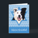 Cartes Pour Fêtes Annuelles Hanoukka Star of David - Border Collie<br><div class="desc">Qu'est-ce qui pourrait rendre dire Happy Hanoukka plus amusant que d'avoir ce Border Collie Dog portant un Yamaka entouré de l'étoile de David. Ce design de vacances fantaisiste saura ravir vos amis et votre famille ainsi que d'autres amoureux de les chiens. Ce design est disponible dans plus de 100 races...</div>