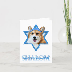 Cartes Pour Fêtes Annuelles Hanoukka Star of David - Corgi - Owen