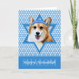 Cartes Pour Fêtes Annuelles Hanoukka Star of David - Corgi - Owen
