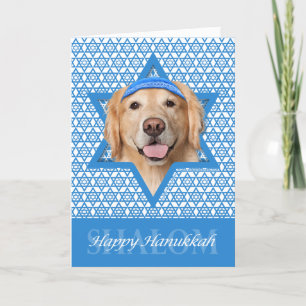 Cartes Pour Fêtes Annuelles Hanoukka Star of David - Golden Retriever - Corona