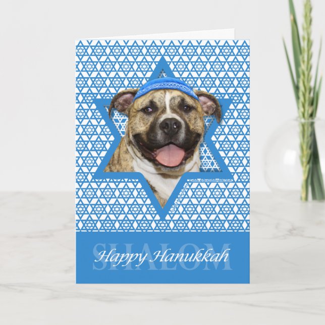 Cartes Pour Fêtes Annuelles Hanoukka Star of David - Pitbull - Tigger (Devant)