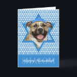 Cartes Pour Fêtes Annuelles Hanoukka Star of David - Pitbull - Tigger<br><div class="desc">Qu'est-ce qui pourrait rendre dire Happy Hanoukka plus amusant que d'avoir ce Pitbull Dog portant un Yamaka entouré de l'Étoile de David. Ce design de vacances fantaisiste saura ravir vos amis et votre famille ainsi que d'autres amoureux des animaux. Ce design est disponible dans plus de 100 races de chiens....</div>
